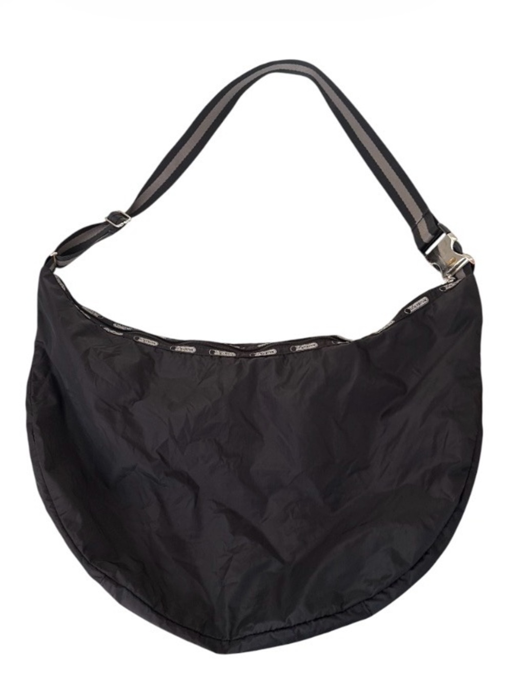 Lesportsac Black Nylon Hobo crescent crossbody bag